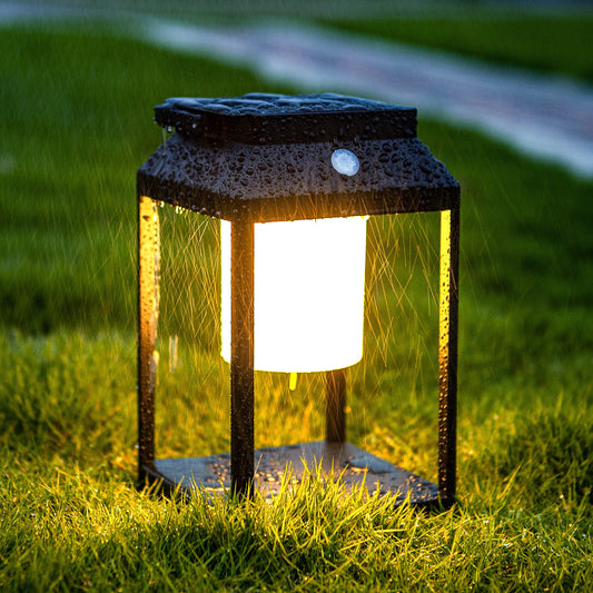 BRIMMEL Solar Outdoor Lantern Aluminum LED Portable Rechargeable Table Lamp 35W 3000K Outdoor Nightstand Lamp IP44 Waterproof Cordless Touch Control