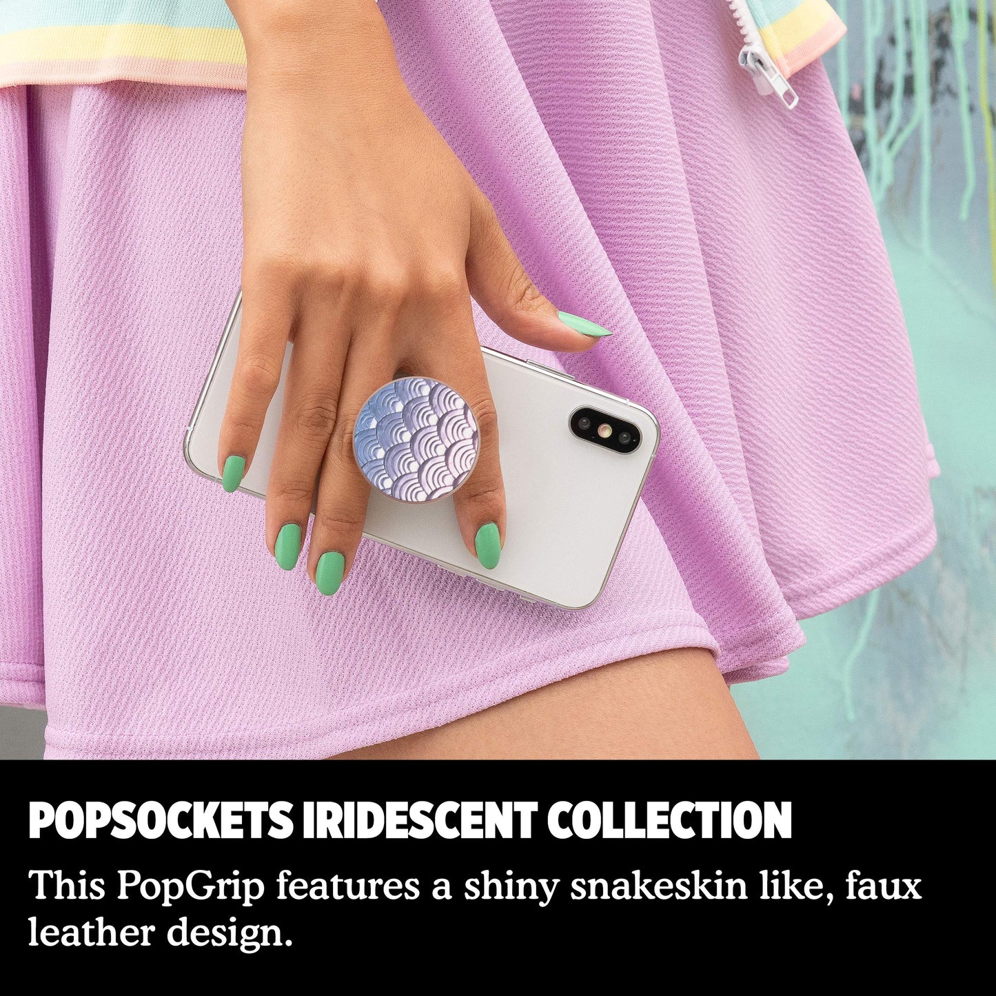 PopSockets: PopGrip with Swappable Top for Phones and Tablets - Iridescent Mermaid Pearl