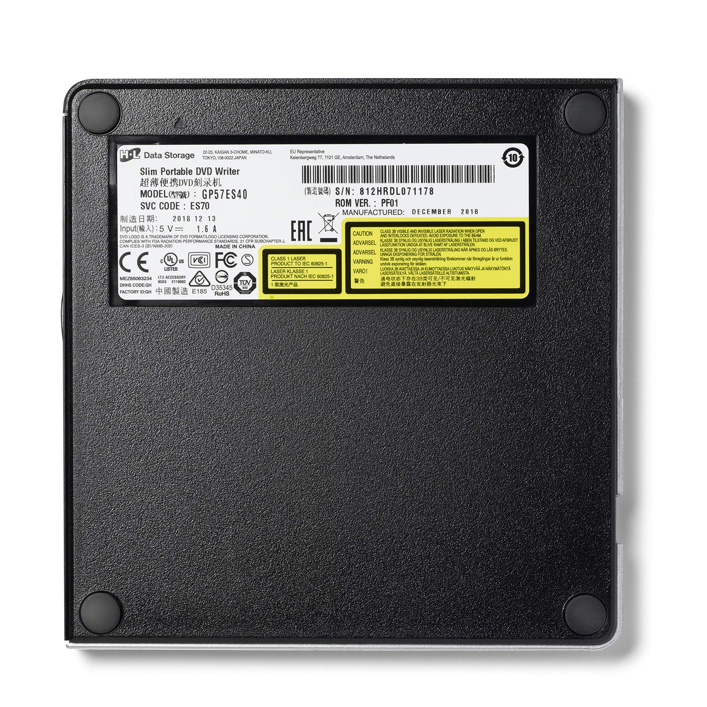 LG GP57ES40 External Ultra Portable Slim DVD-RW Black, Silver