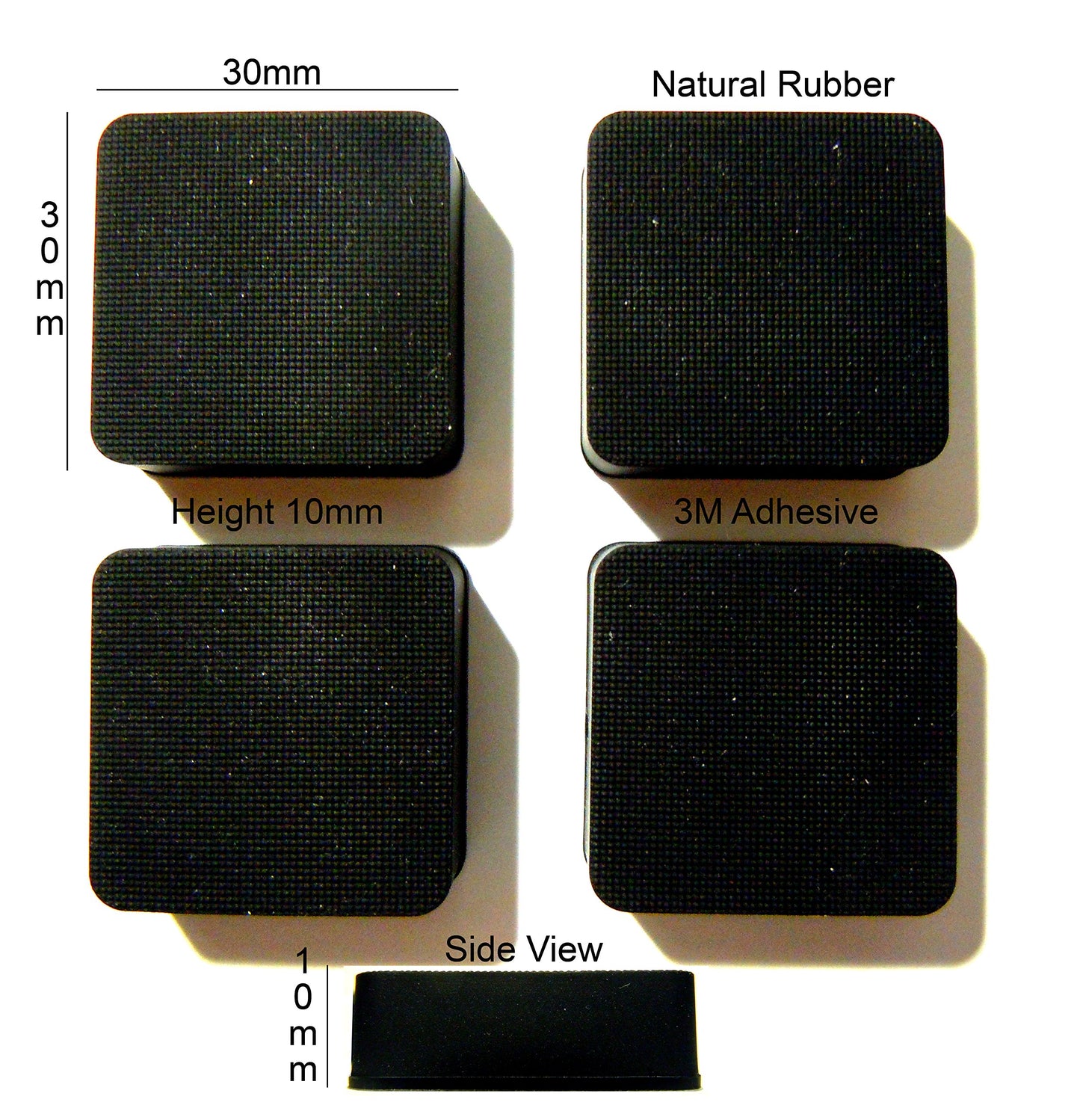 VATH Self Adhesive Rubber Feet Set 30mm(L) x30mm(W) x 10mm(H) Self Adhesive 4pcs [RB174]