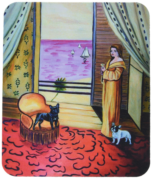 Caroline's Treasures 7128MP French Bulldog and Lady Mouse Pad, Hot Pad or Trivet for Home Office Gaming Working Computers Laptop Mouse Mat,Washable