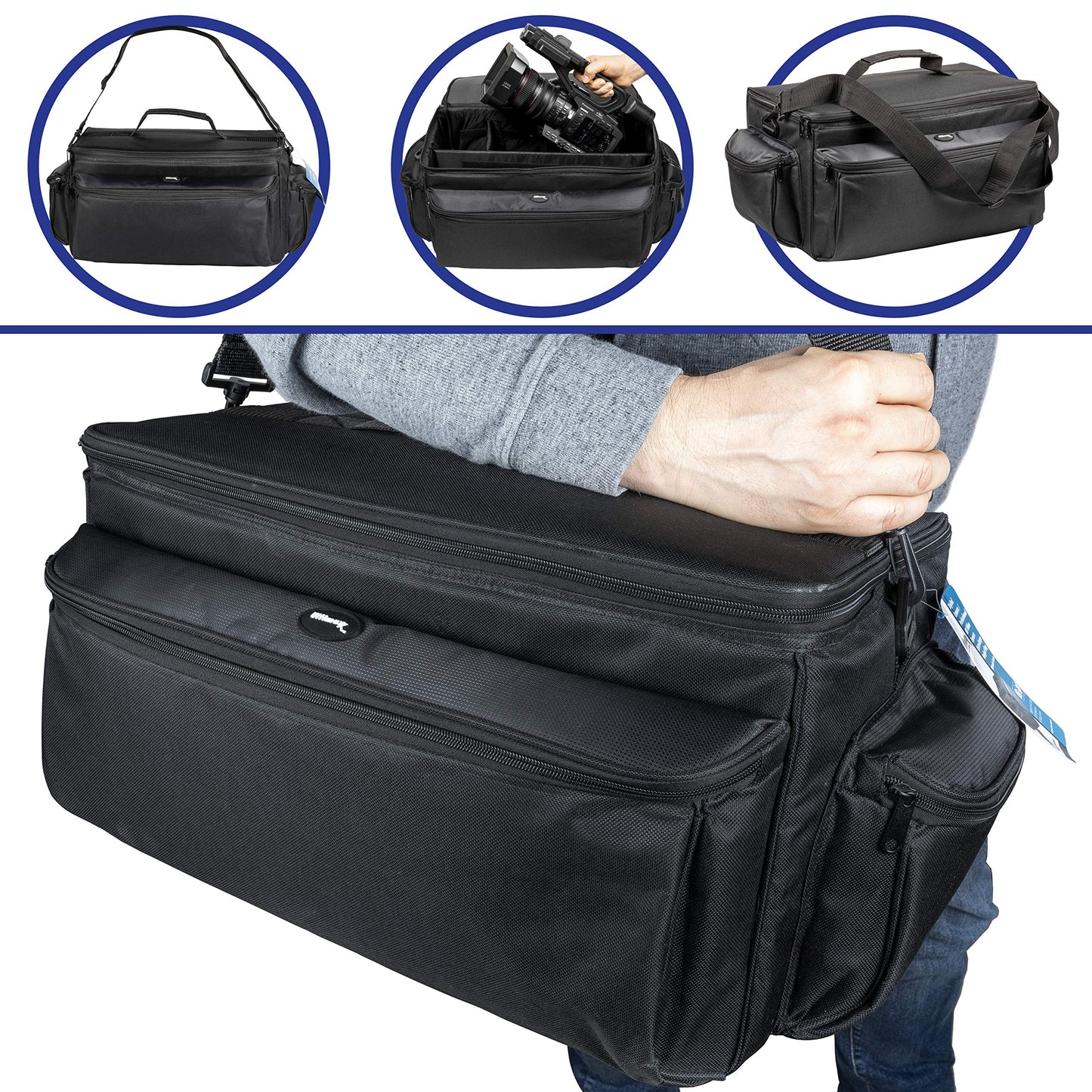 Ultimax’s Extra Large, Water-Resistant Gadget Bag Compatible With Camcorders and Accessories for Panasonic AG-AC160, AC30, AC90A, AC130A, AF100