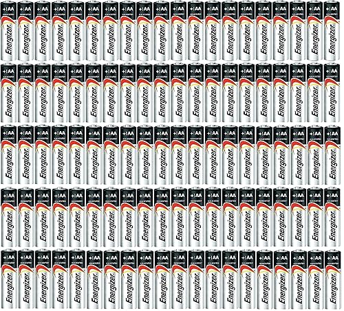 Energizer AA Max Alkaline E91 Batteries Made in USA - Expiration 12/2024 or Later - 100 Count
