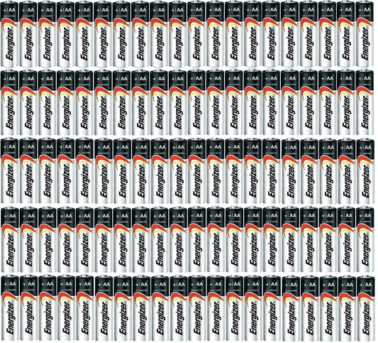 Energizer AA Max Alkaline E91 Batteries Made in USA - Expiration 12/2024 or Later - 100 Count