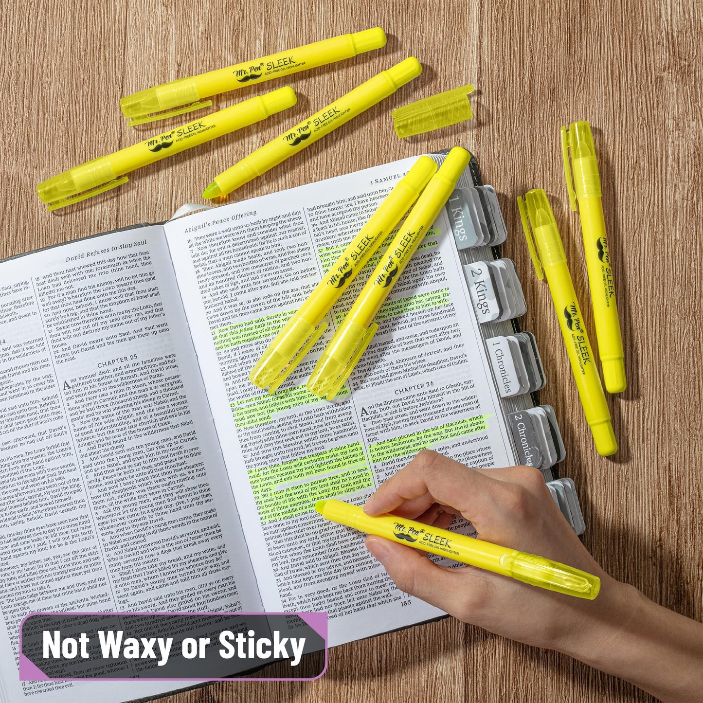 Mr. Pen- Yellow Gel Highlighter, 32 Pack, Bulk Twist-Up | Bible Highlighters No Bleed Through, Fast Drying, Odor-Free Gel Highlighter for Bible Study