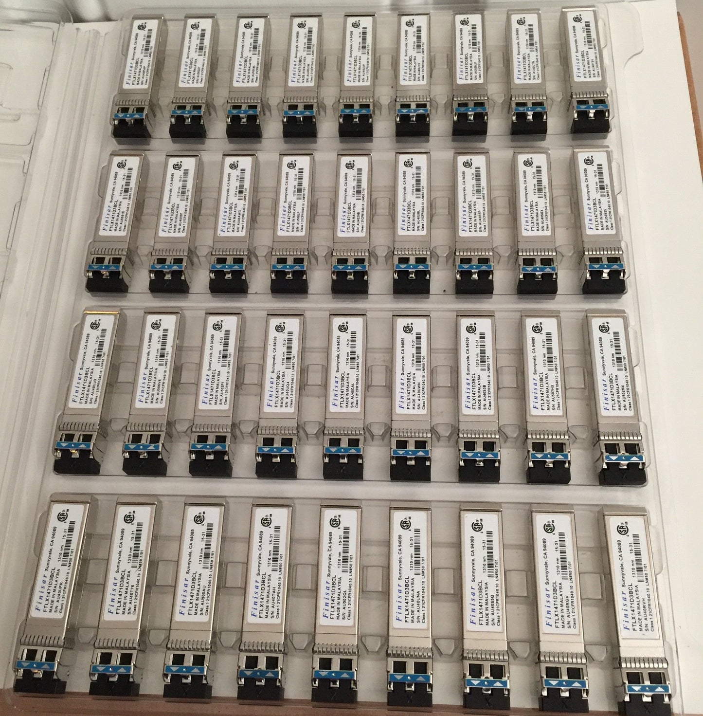 Finisar FTLX1471D3BCL 10.5Gb/s RoHS 6 Compliant 1310nm SFP+ Transceiver Retail (FinisarFTLX1471D3BCL)