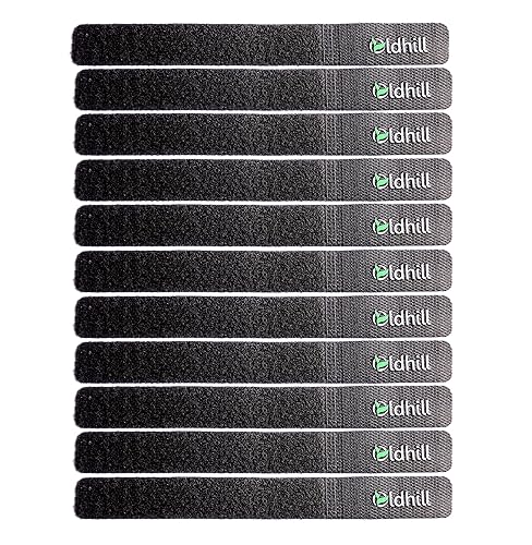 Oldhill Hook and Loop Fastening Straps (50 Pack) - Black