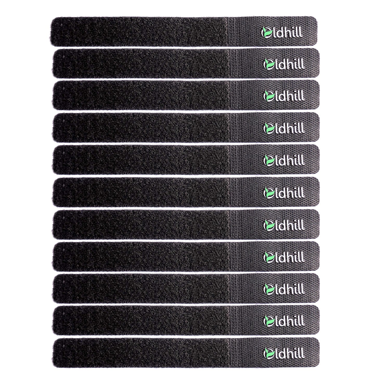 Oldhill Hook and Loop Fastening Straps (50 Pack) - Black