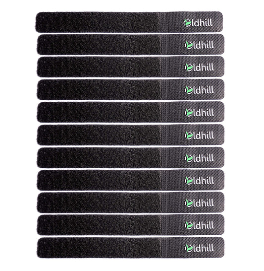 Oldhill Hook and Loop Fastening Straps (50 Pack) - Black